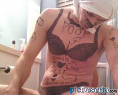 picDescrip.com - Owned! - Don't pass out on the shitter around a group of girls you insulted all night long. OWNED!